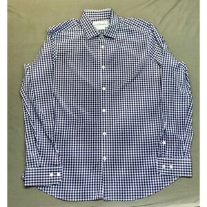 Mizzen+Main Shirt Mens Large White Blue Red Plaid Button Up Preppy Adult